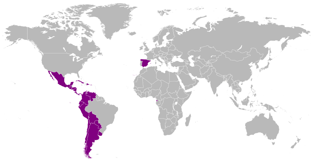 Países en los que el español es lengua oficial.